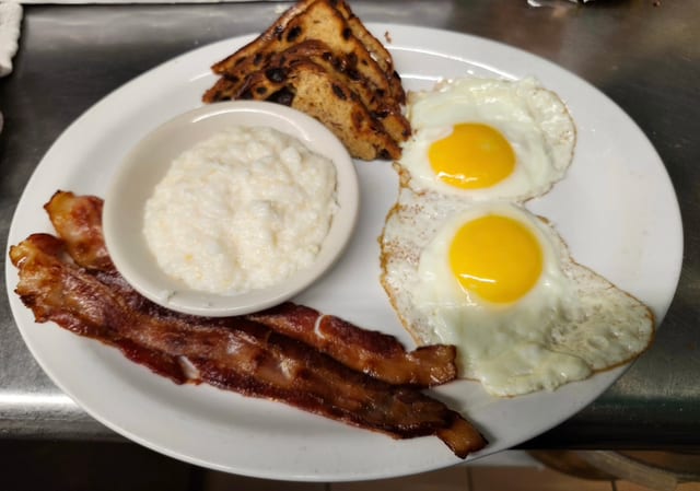 Eggs with Bacon or Sausage.