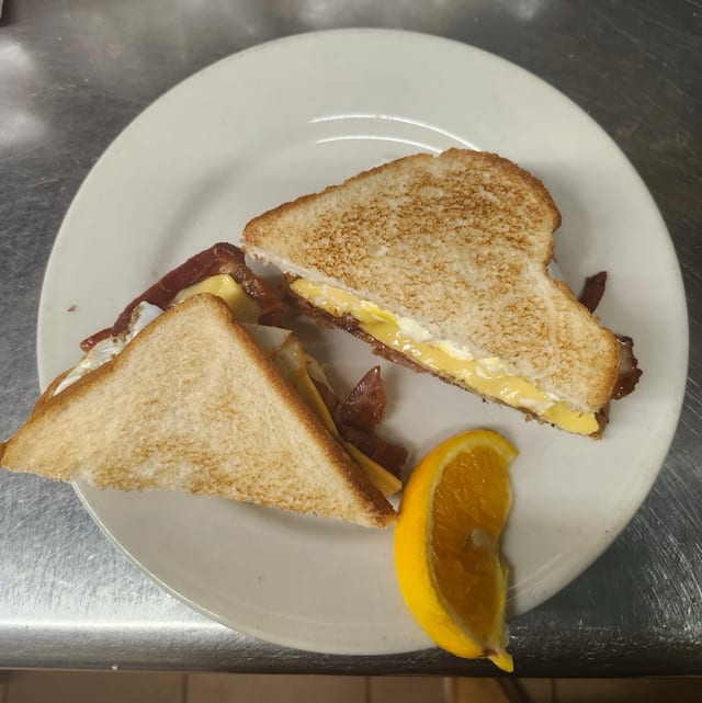 Egg Meat Cheese Sandwich.